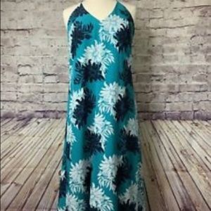 LOFT Teal Floral Maxi Dress 🌺🌸